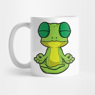 Frog at Yoga Stretching exercises in Cross-legged Mug